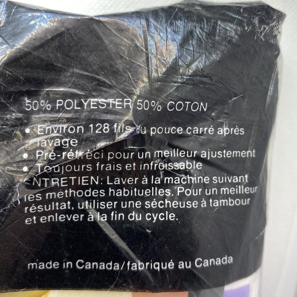 Texmade Labyrinth Truprest Twin Bed Flat Sheet Geometric Links 1970s Purple - Picture 9 of 15